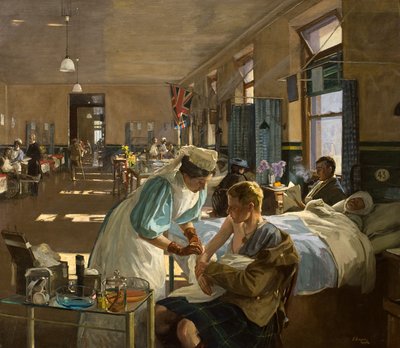 Los primeros heridos en el Hospital de Londres, agosto de 1914 de John Lavery