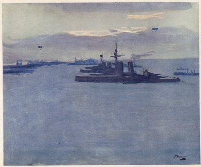 El Firth of Forth, Viento, 1917, de Artistas Británicos en el Frente, Continuación del Frente Occidental, 1918 de John Lavery