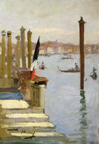 El Consulado de Francia, Gran Canal, Venecia (óleo sobre lienzo) de John Lavery