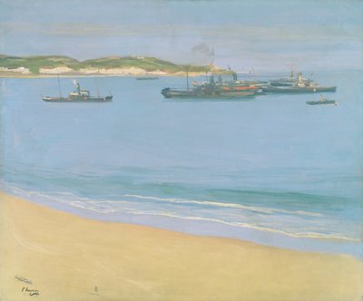 El Puerto en St. Jean de Luz - Temprano en la Mañana, 1917 de John Lavery