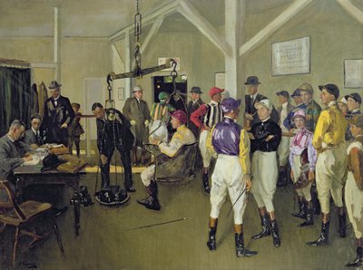 La sala de pesaje, Hurst Park de John Lavery