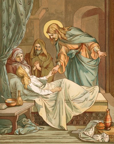 Jesús resucitando a la hija de Jairo de John Lawson