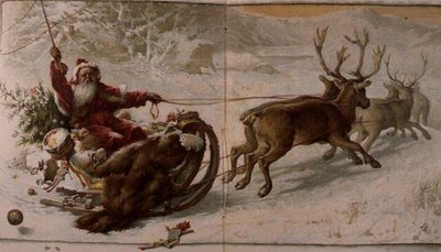 Santa Claus conduciendo su trineo a través de la nieve, de "Jack Frost" de John Lawson