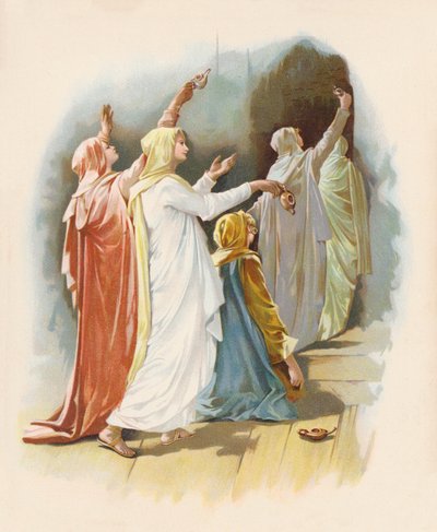 Parábola de las diez vírgenes (litografía en color) de John Lawson