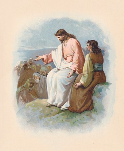 El Sermón de la Montaña (litografía en color) de John Lawson
