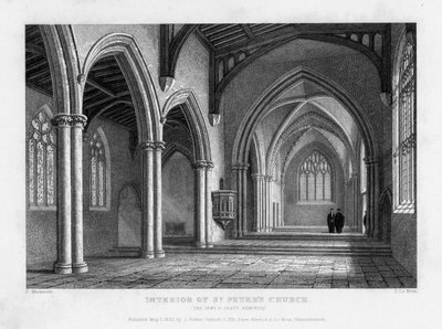 Interior de la Iglesia de San Pedro, Oxford, 1833 de John Le Keux