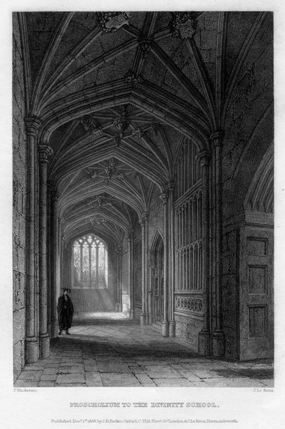 Proscholium a la Escuela de Divinidad, Oxford de John Le Keux