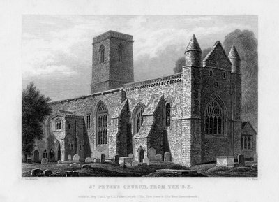 Iglesia de San Pedro, desde el sureste, Oxford, 1833 de John Le Keux