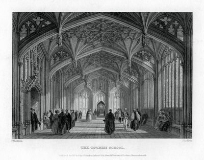 La Escuela de Divinidad, Oxford, 1837 de John Le Keux