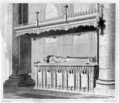 Tumba de Enrique IV y su Reina Juana de Navarra en la Catedral de Canterbury de John Le Keux