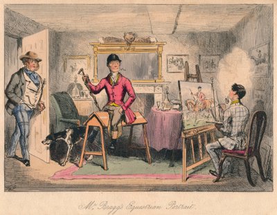 Retrato ecuestre del Sr. Bragg de John Leech, Hablot Knight Browne