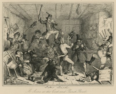 Una escena en el Cock and Punch Bowl de John Leech