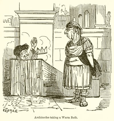 Arquímedes tomando un baño caliente de John Leech