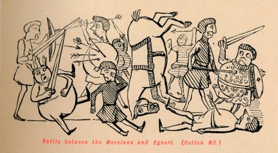 Batalla entre los mercianos y Egberto de John Leech