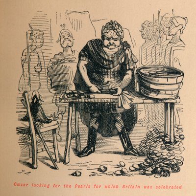 César buscando las perlas por las que Gran Bretaña era celebrada, c1860 de John Leech