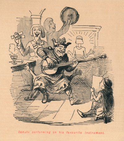 Canuto tocando su instrumento favorito, c1860 de John Leech