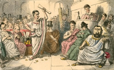 Cicerón denunciando a Catilina de John Leech