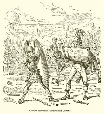 Combate entre los Horacios y los Curiacios de John Leech
