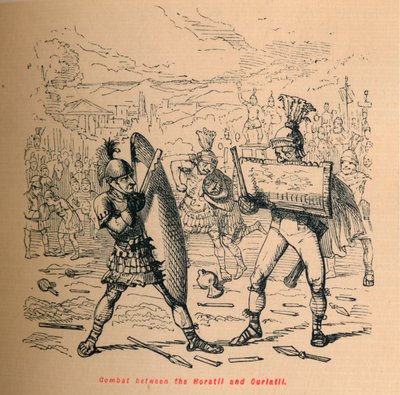 Combate entre los Horacios y los Curiacios, 1852 de John Leech
