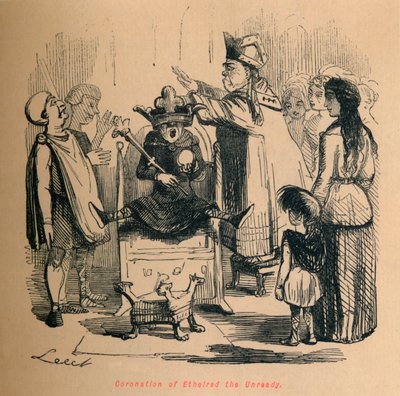 Coronación de Ethelred el Indeciso, c1860 de John Leech
