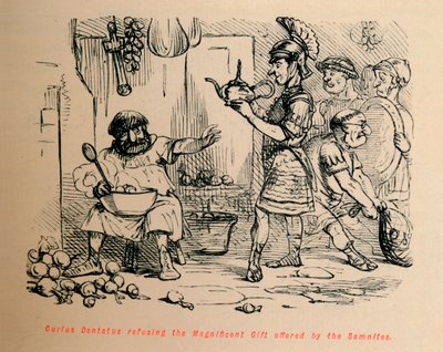 Curius Dentatus rechazando el Magnífico Regalo ofrecido por los Samnitas, 1852 de John Leech