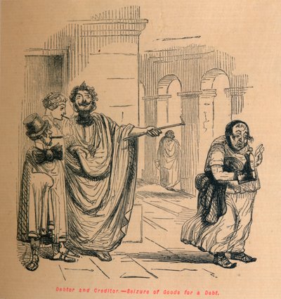 Deudor y acreedor - Embargo de bienes por una deuda, 1852 de John Leech