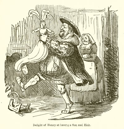 Delicia de Enrique al tener un hijo y heredero de John Leech