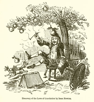 Descubrimiento de las leyes de la gravitación por Isaac Newton de John Leech