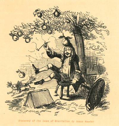 Descubrimiento de las leyes de la gravitación por Isaac Newton, 1897 de John Leech