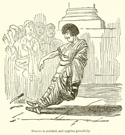 Druso es Apuñalado y Expira Graciosamente de John Leech