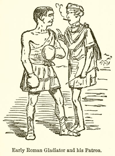 Gladiador romano temprano y su patrón de John Leech