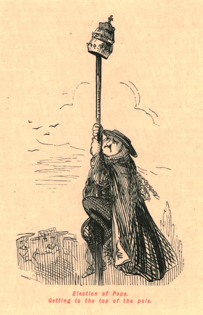 Elección del Papa. Llegando a la cima del poste, 1897 de John Leech