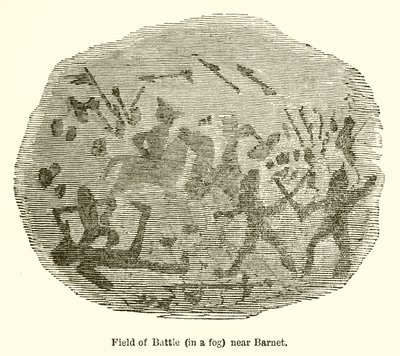 Campo de batalla (en una niebla) cerca de Barnet de John Leech