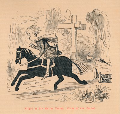 Huida de Sir Walter Tyrrel. Caballo de la época de John Leech
