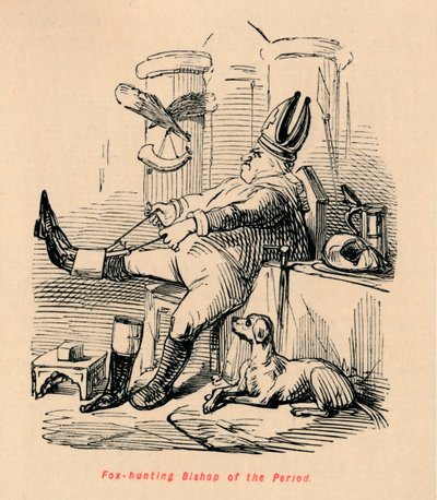 Caza de zorros Obispo del período, c1860 de John Leech