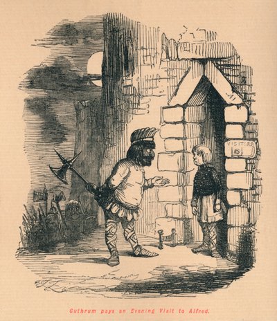 Guthrum visita a Alfred por la noche, c. 1860 de John Leech