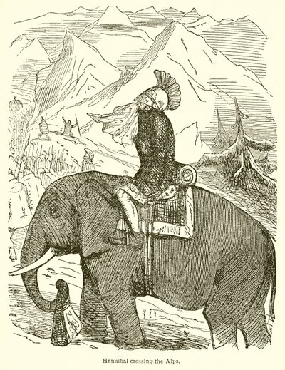 Aníbal cruzando los Alpes de John Leech