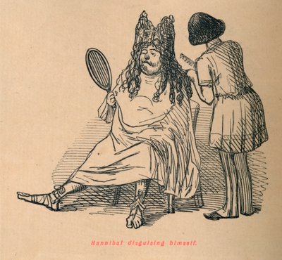 Aníbal disfrazándose, 1852 de John Leech
