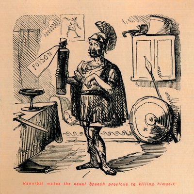 Aníbal pronuncia el discurso habitual antes de suicidarse, 1852 de John Leech