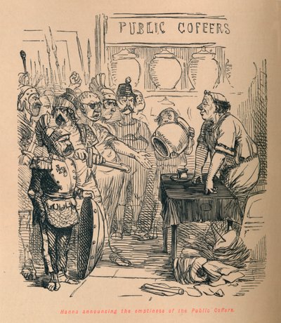 Hanno anunciando el vacío de las arcas públicas, 1852 de John Leech