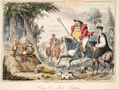 Enrique VIII cazando monjes, de The Comic History of England, pub. 1864 de John Leech