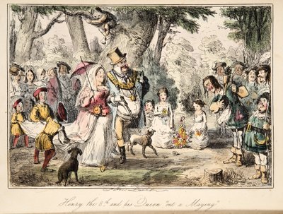 Enrique VIII y su reina en una fiesta de mayo, de The Comic History of England, pub. 1864 de John Leech