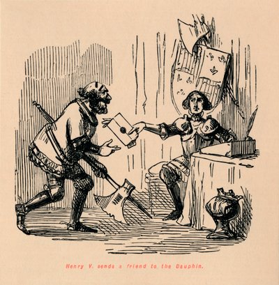 Enrique V envía un amigo al Delfín, c. 1860 de John Leech