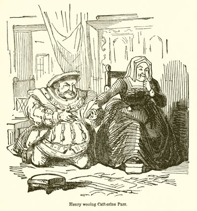 Enrique cortejando a Catalina Parr de John Leech