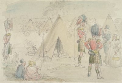 Regimiento de las Tierras Altas en el campamento de John Leech