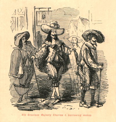Su Graciosa Majestad Carlos I, pidiendo dinero prestado de John Leech