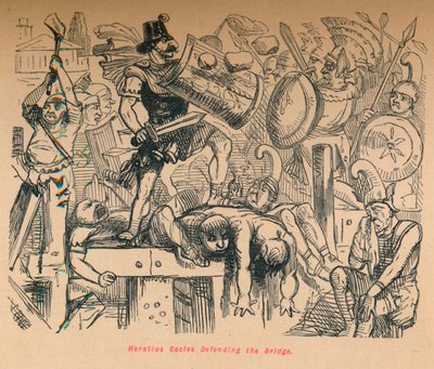 Horacio Cocles Defendiendo el Puente, 1852 de John Leech