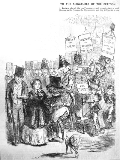 Cómo podría haber sido la procesión cartista, 1848 de John Leech