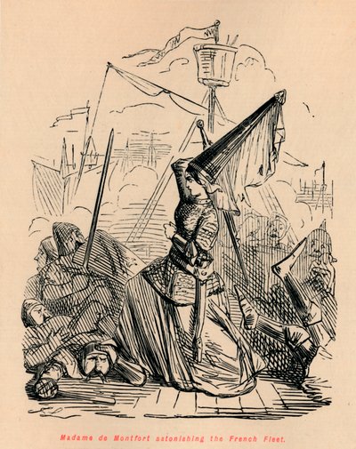 Madame de Montfort asombrando a la flota francesa, c1860 de John Leech