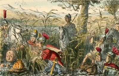 Mario descubierto en los pantanos de Minturnae de John Leech